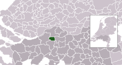 Highlighted position of Geertruidenberg in a municipal map of North Brabant