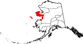 State map highlighting Nome Census Area
