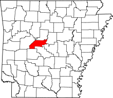 Map of Arkansas highlighting Perry County