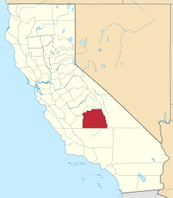 State map highlighting Tulare County