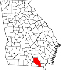 Map of Georgia highlighting Clinch County