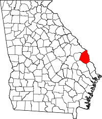 Map of Georgia highlighting Screven County