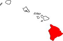 State map highlighting Hawaii County