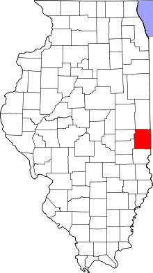 State map highlighting Edgar County