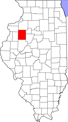 Map of Illinois highlighting Knox County