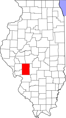 State map highlighting Macoupin County