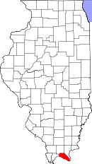 State map highlighting Massac County