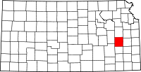 State map highlighting Coffey County