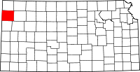 Map of Kansas highlighting Sherman County