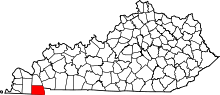 State map highlighting Calloway County