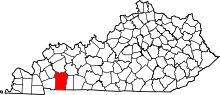 State map highlighting Christian County