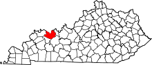 Map of Kentucky highlighting Daviess County
