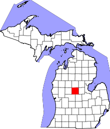 State map highlighting Isabella County