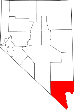 Map of Nevada highlighting Clark County