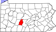 State map highlighting Blair County