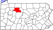 State map highlighting Elk County
