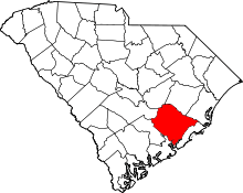 Map of South Carolina highlighting Berkeley County