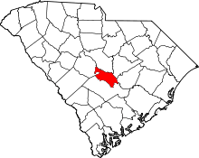Map of South Carolina highlighting Calhoun County