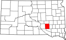 State map highlighting Aurora County