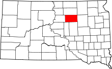 State map highlighting Faulk County