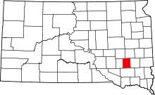 State map highlighting Hanson County
