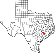State map highlighting Austin County