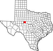 State map highlighting Coke County