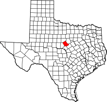 State map highlighting Comanche County