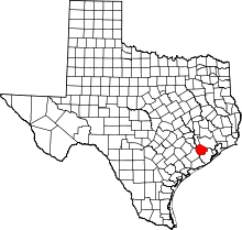 State map highlighting Fort Bend County