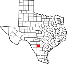 State map highlighting Frio County