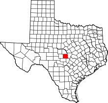State map highlighting Llano County
