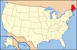 Map of the United States highlighting Maine