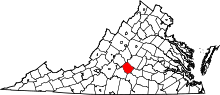 State map highlighting Appomattox County