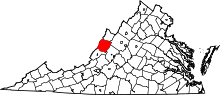 State map highlighting Bath County