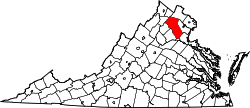 State map highlighting Fauquier County