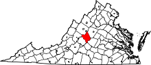 State map highlighting Nelson County