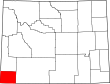 Map of Wyoming highlighting Uinta County