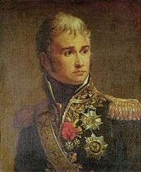 Portrait of a light-haired Lannes in marshal's uniform with decorations