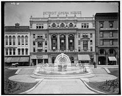 Merrill Fountain in front of old Detroit Opera House