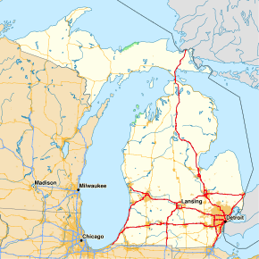 Michigan has 13 total Interstate highways, all but one of which on the Lower Peninsula