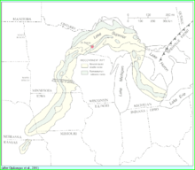 This map shows the location of the Midcontinent Rift.