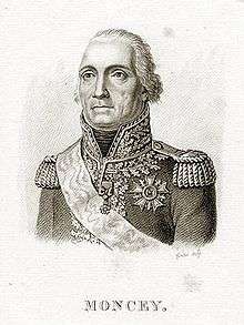 Black and white print of a stern-looking man in an elaborate military uniform of the early 1800s.