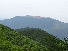 Mount Yamato Katsuragi from Mount Kongō on the road below Katsuragi Shrine