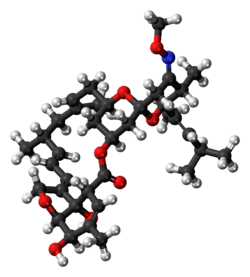 Ball-and-stick model of the moxidectin molecule