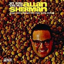 Sherman's face surrounded by mixed nuts with the album's title and artist superimposed