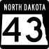 North Dakota Highway 43 marker