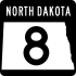 North Dakota Highway 8 marker