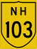 National Highway 103 marker