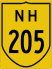 National Highway 205 marker