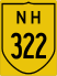 National Highway 322 marker